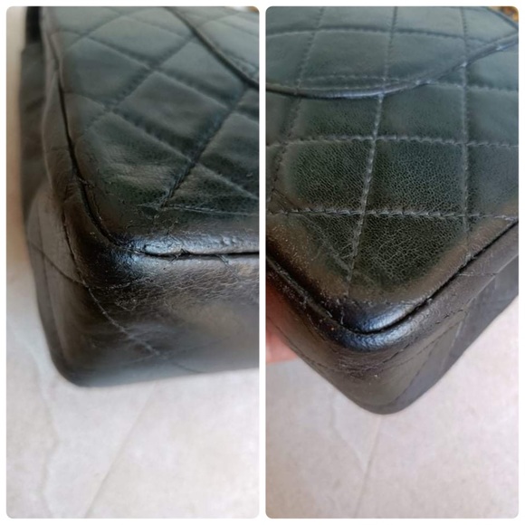 🎉❤️VINTAGE LOVER♥️🎉CHANEL 10” DOUBLE FLAP BAG LAMB GOLD HARDWEARS ❤️ - Picture 15 of 17